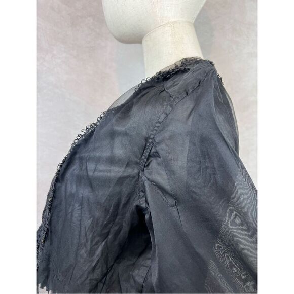 Antique 1900s Vintage Edwardian Style WW1 Era Black Lace Blouse - Picture 15 of 16